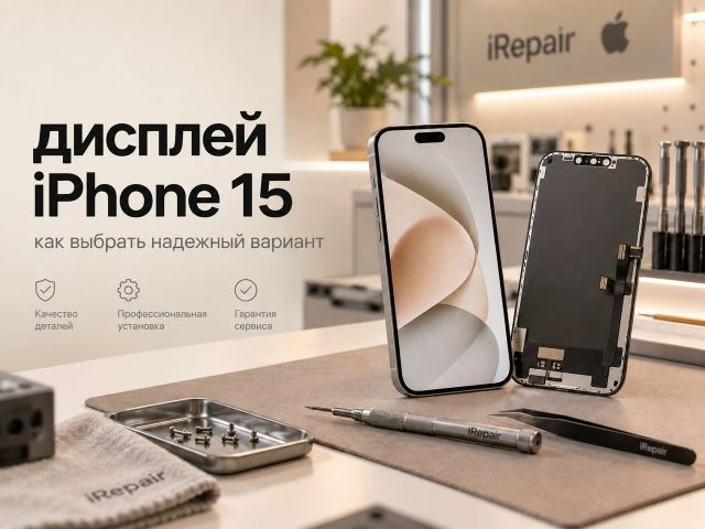 Замена экрана iPhone 15: почему важно выбирать оригинальные дисплеи