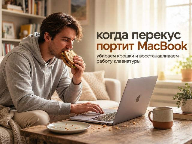 Крошки в клавиатуре MacBook: почему клавиши залипают и что с этим делать