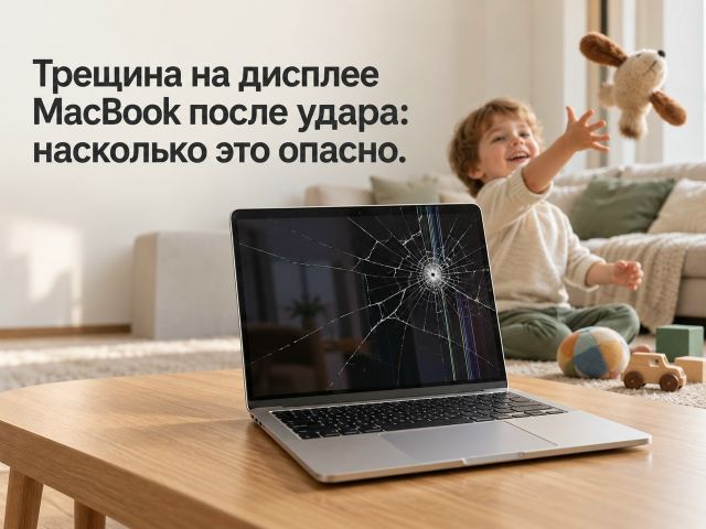 Экран MacBook треснул от удара: скрытые повреждения и план действий
