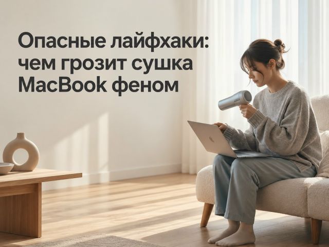 Можно ли сушить MacBook после воды феном?